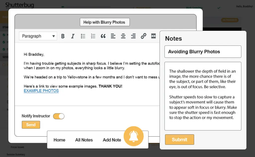 Online Photography Course Instructor Support by Shutterbug Training